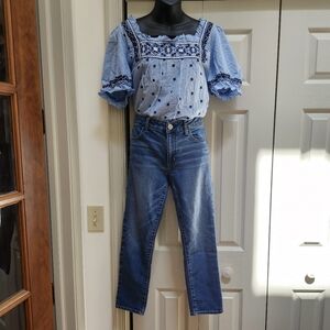 American eagle women's denim 8 runs small petite 6 see measurements Rise jegging